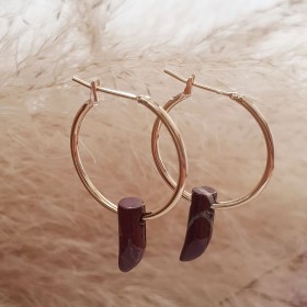 Créoles plaqué or et corne...