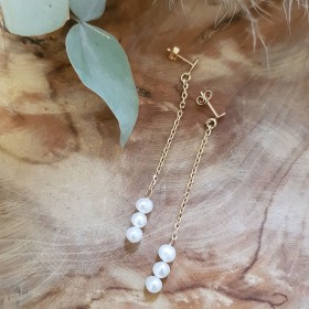 Boucles longues perles eau...