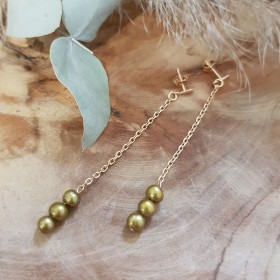 Boucles longues perles eau...