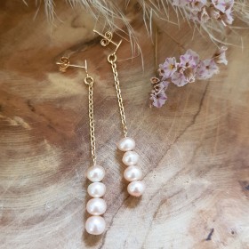 Boucles longues perles eau...