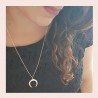 Collier grande lune argent