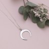 Collier grande lune argent