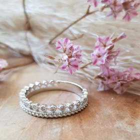 Bague couronne zircons