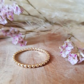 Bague fine billes plaqué or