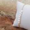 Bracelet multi perles eau douce plaqué or